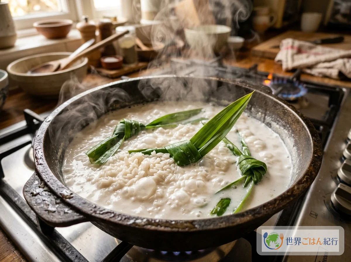 手順1: ココナッツミルクご飯を炊く(40分)